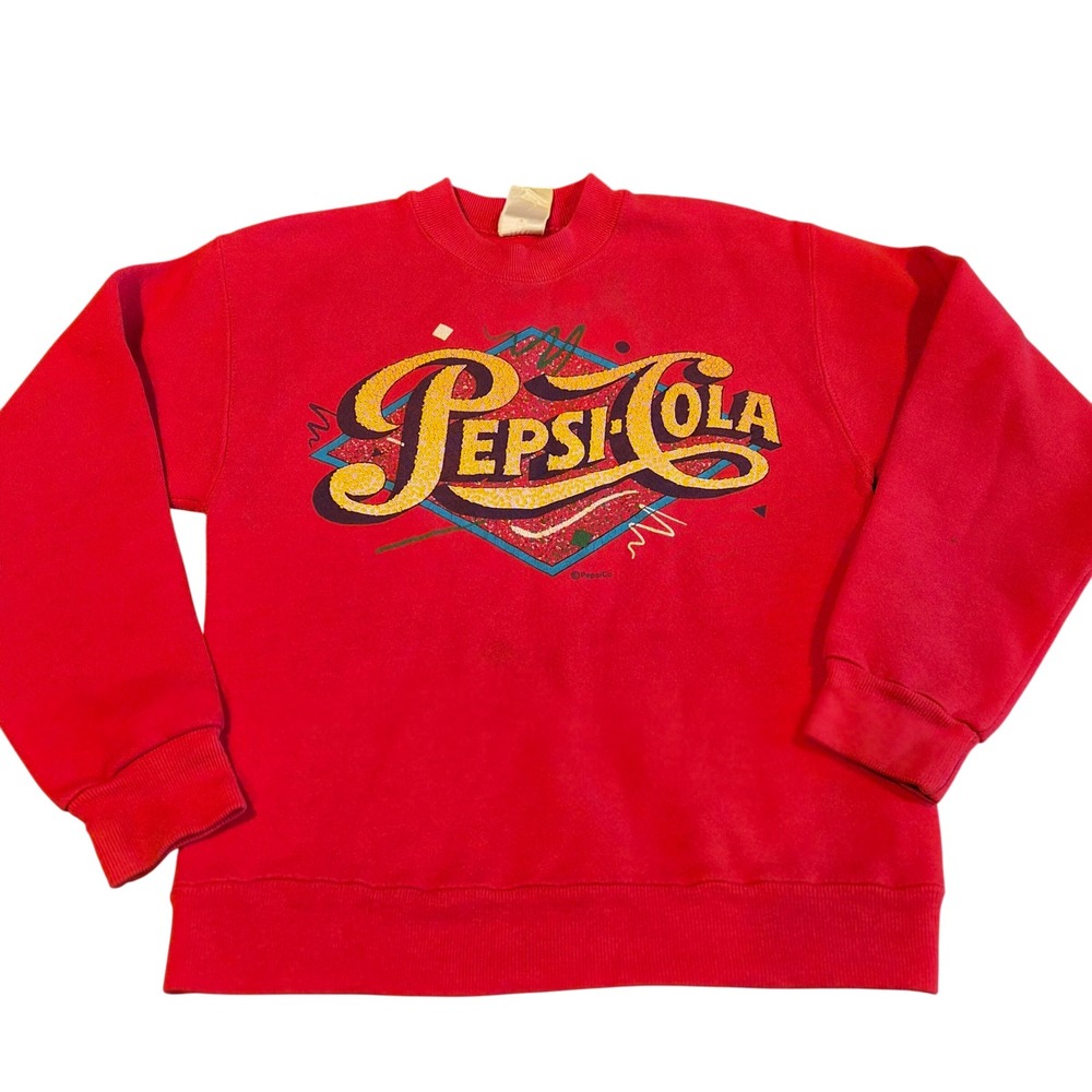 Vintage Pepsi-Cola Sweatshirt Red Apparel America Graphic Crew Neck Small